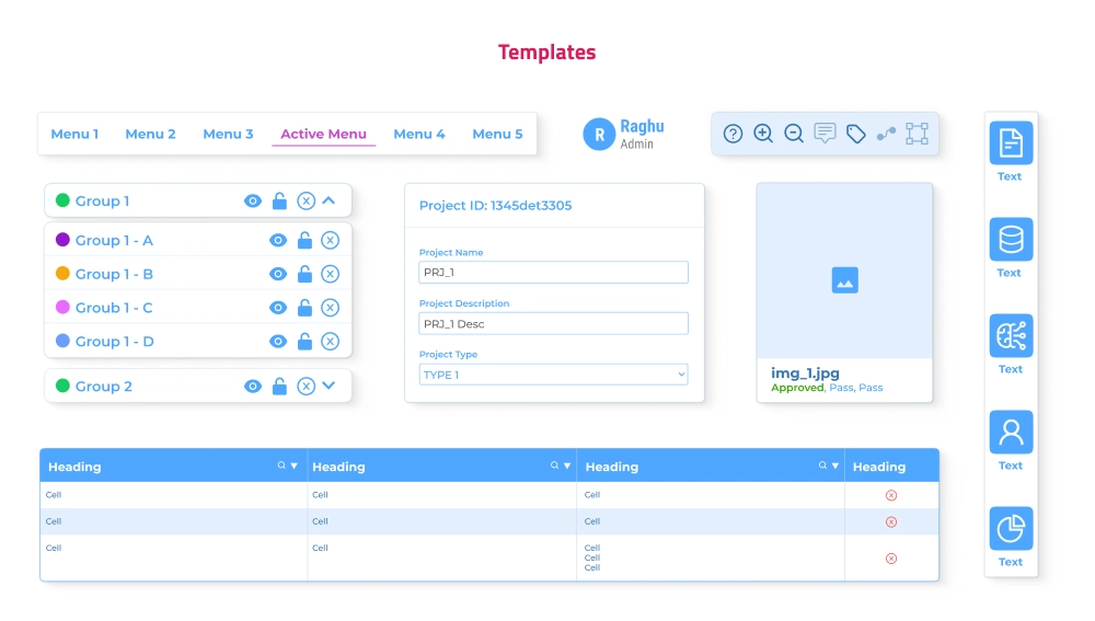 Raghu Bhat UI/UX Design system - Templates